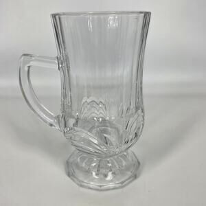 ITALIAN VINTAGE STYLE PRESSED 4" GLASS MUG – MADE IN ITALY – IRISH COFFEE MUG